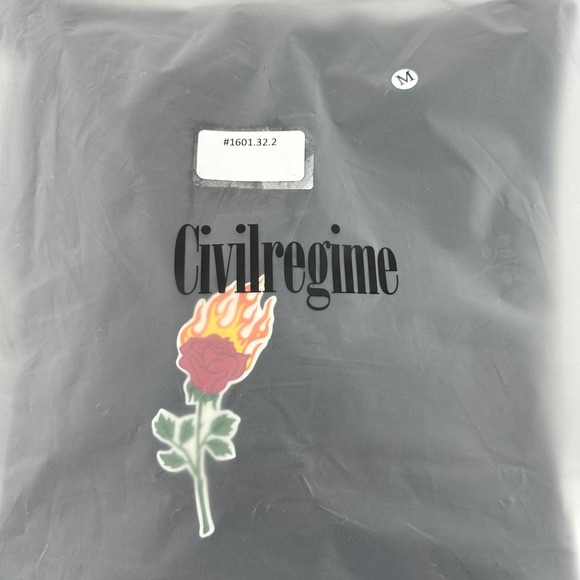 Civil Regime Hoodie Black Flame Rose Graphic Oversized Pullover Sz M NWT - Picture 10 of 10